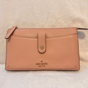 Kate Spade light pink leather wristlet clutch crossbody BRAND NEW
